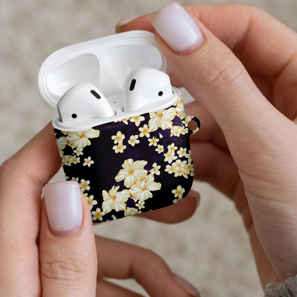 Hawaii Hibiscus Plumeria Purple AirPods Case Polynesian Pattern LT01 - Polynesian Pride