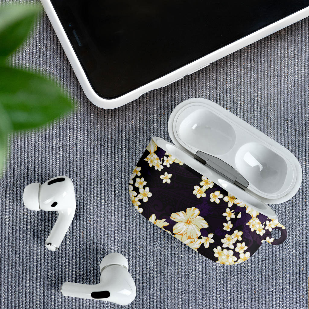 Hawaii Hibiscus Plumeria Purple AirPods Case Polynesian Pattern LT01 - Polynesian Pride