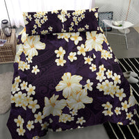 Hawaii Hibiscus Plumeria Purple Bedding Set Polynesian Pattern LT01 - Polynesian Pride