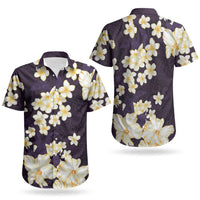 Hawaii Hibiscus Plumeria Purple Couples Matching Summer Maxi Dress and Hawaiian Shirt Polynesian Pattern LT01 - Polynesian Pride