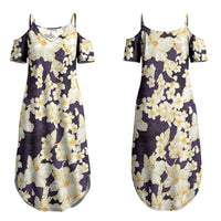 Hawaii Hibiscus Plumeria Purple Couples Matching Summer Maxi Dress and Hawaiian Shirt Polynesian Pattern LT01 - Polynesian Pride