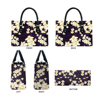 Hawaii Hibiscus Plumeria Purple Leather Bag Polynesian Pattern LT01 - Polynesian Pride