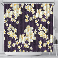 Hawaii Hibiscus Plumeria Purple Shower Curtain Polynesian Pattern LT01 - Polynesian Pride