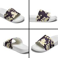 Hawaii Hibiscus Plumeria Purple Slide Sandals Polynesian Pattern LT01 - Polynesian Pride
