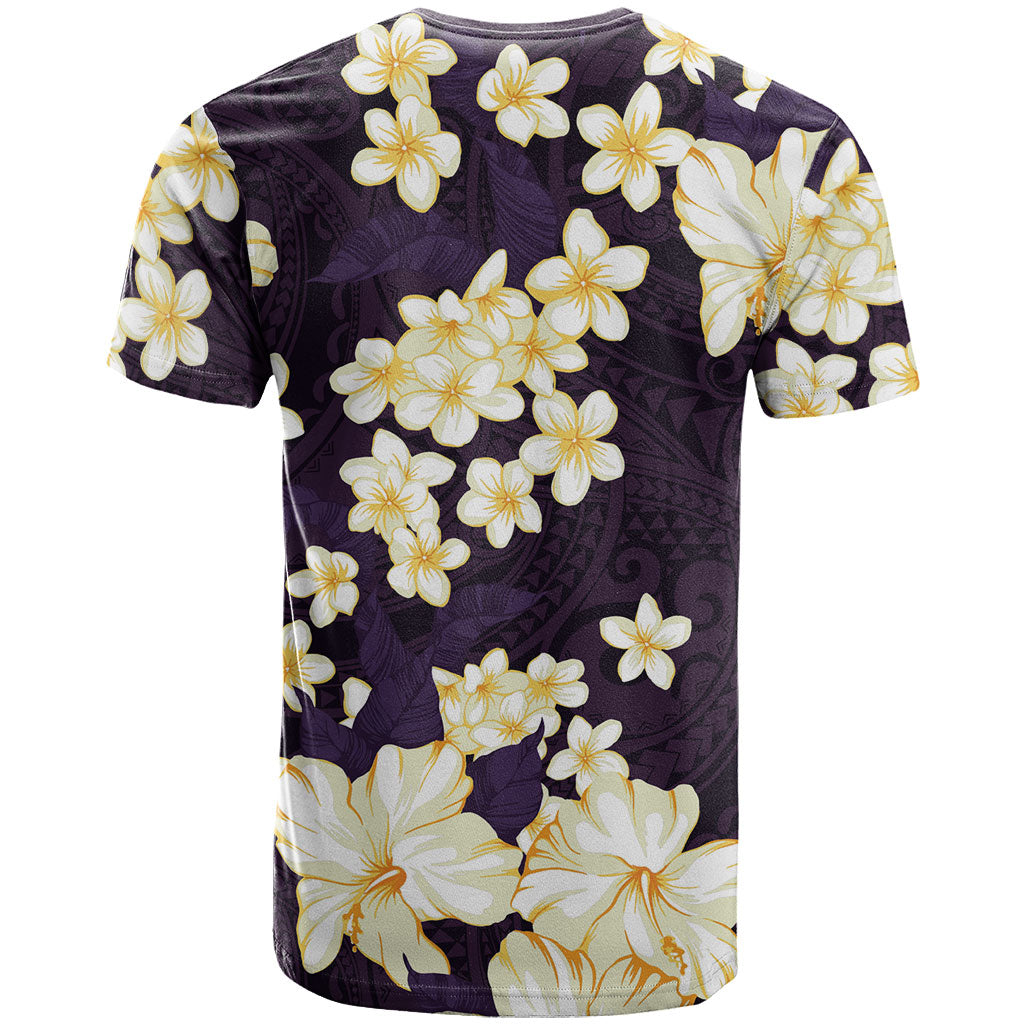Hawaii Hibiscus Plumeria Purple T Shirt Polynesian Pattern LT01 - Polynesian Pride
