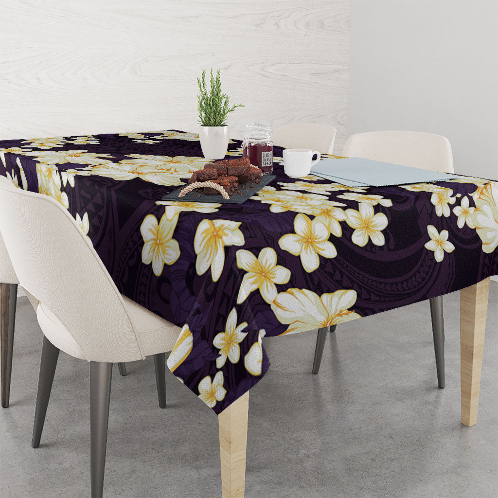 Hawaii Hibiscus Plumeria Purple Tablecloth Polynesian Pattern LT01 - Polynesian Pride
