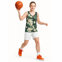 Hawaii Plumeria Tropical Leaves Basketball Jersey Monstera Calathea Palm Fronds LT01 - Polynesian Pride