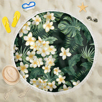 Hawaii Plumeria Tropical Leaves Beach Blanket Monstera Calathea Palm Fronds LT01 One Size 150cm Green - Polynesian Pride