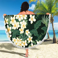 Hawaii Plumeria Tropical Leaves Beach Blanket Monstera Calathea Palm Fronds LT01 - Polynesian Pride