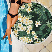 Hawaii Plumeria Tropical Leaves Beach Blanket Monstera Calathea Palm Fronds LT01 - Polynesian Pride