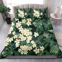 Hawaii Plumeria Tropical Leaves Bedding Set Monstera Calathea Palm Fronds LT01 - Polynesian Pride
