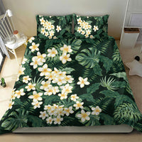 Hawaii Plumeria Tropical Leaves Bedding Set Monstera Calathea Palm Fronds LT01 - Polynesian Pride