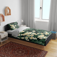 Hawaii Plumeria Tropical Leaves Bedding Set Monstera Calathea Palm Fronds LT01 - Polynesian Pride