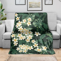 Hawaii Plumeria Tropical Leaves Blanket Monstera Calathea Palm Fronds LT01 - Polynesian Pride