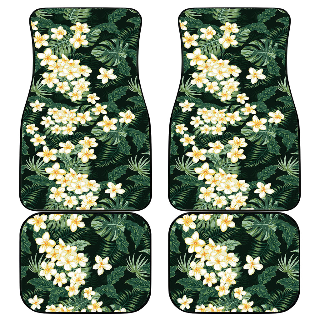 Hawaii Plumeria Tropical Leaves Car Mats Monstera Calathea Palm Fronds LT01 - Polynesian Pride