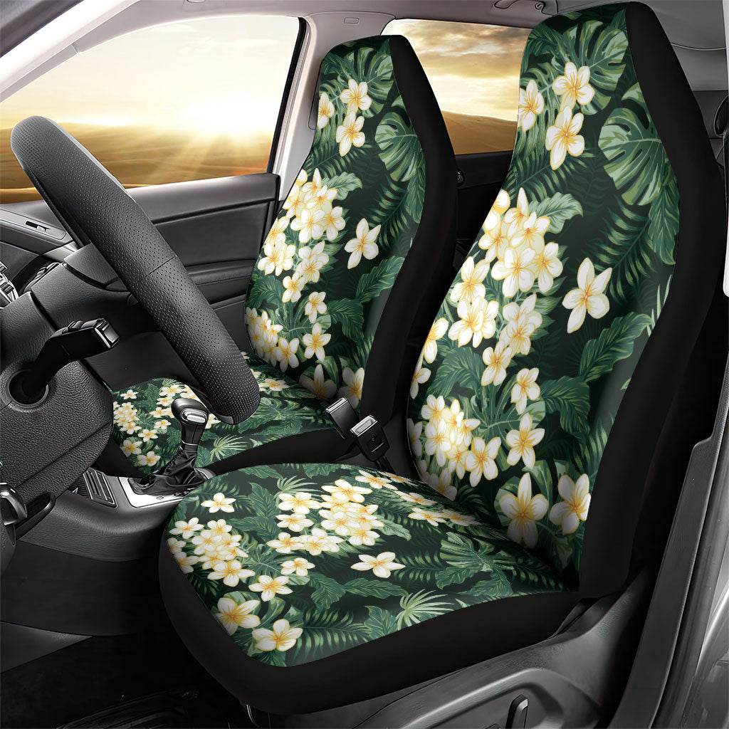 Hawaii Plumeria Tropical Leaves Car Seat Cover Monstera Calathea Palm Fronds LT01 - Polynesian Pride