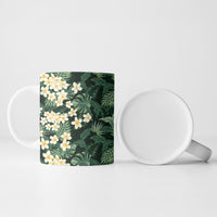 Hawaii Plumeria Tropical Leaves Ceramic Mug Monstera Calathea Palm Fronds LT01 - Polynesian Pride