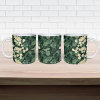 Hawaii Plumeria Tropical Leaves Ceramic Mug Monstera Calathea Palm Fronds LT01 - Polynesian Pride