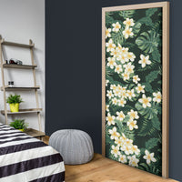 Hawaii Plumeria Tropical Leaves Door Cover Monstera Calathea Palm Fronds LT01 - Polynesian Pride
