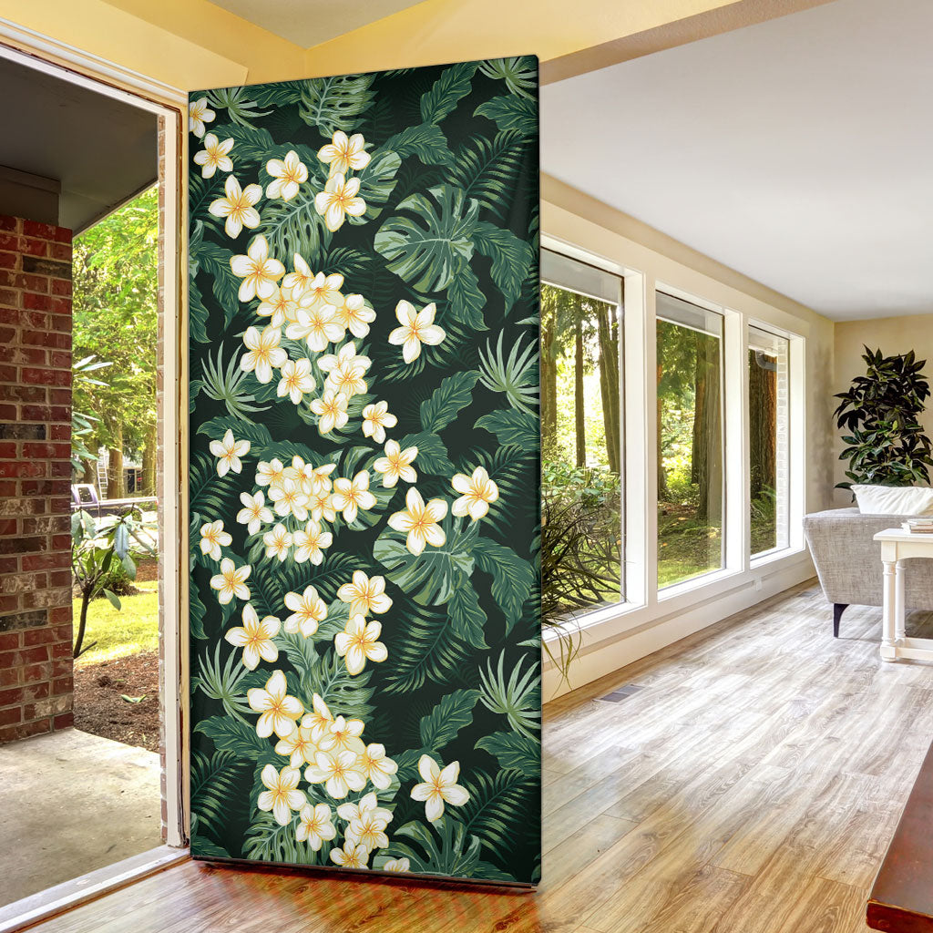 Hawaii Plumeria Tropical Leaves Door Cover Monstera Calathea Palm Fronds LT01 - Polynesian Pride