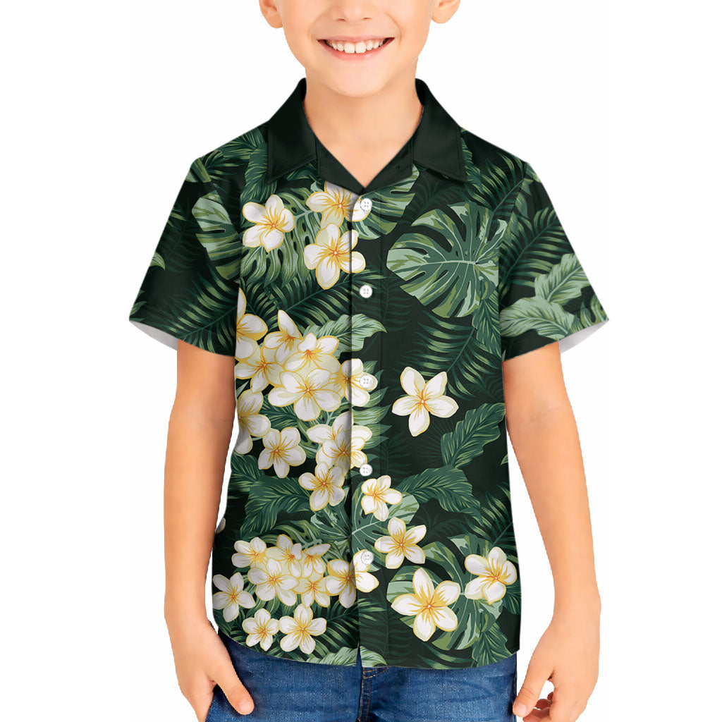 Hawaii Plumeria Tropical Leaves Hawaiian Shirt Monstera Calathea Palm Fronds LT01 - Polynesian Pride