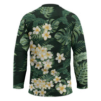 Hawaii Plumeria Tropical Leaves Hockey Jersey Monstera Calathea Palm Fronds LT01 - Polynesian Pride