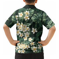 Hawaii Plumeria Tropical Leaves Kid Hawaiian Shirt Monstera Calathea Palm Fronds LT01 - Polynesian Pride