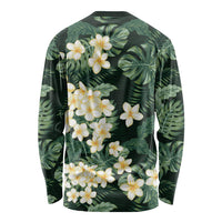 Hawaii Plumeria Tropical Leaves Long Sleeve Shirt Monstera Calathea Palm Fronds LT01 - Polynesian Pride