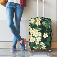 Hawaii Plumeria Tropical Leaves Luggage Cover Monstera Calathea Palm Fronds LT01 - Polynesian Pride