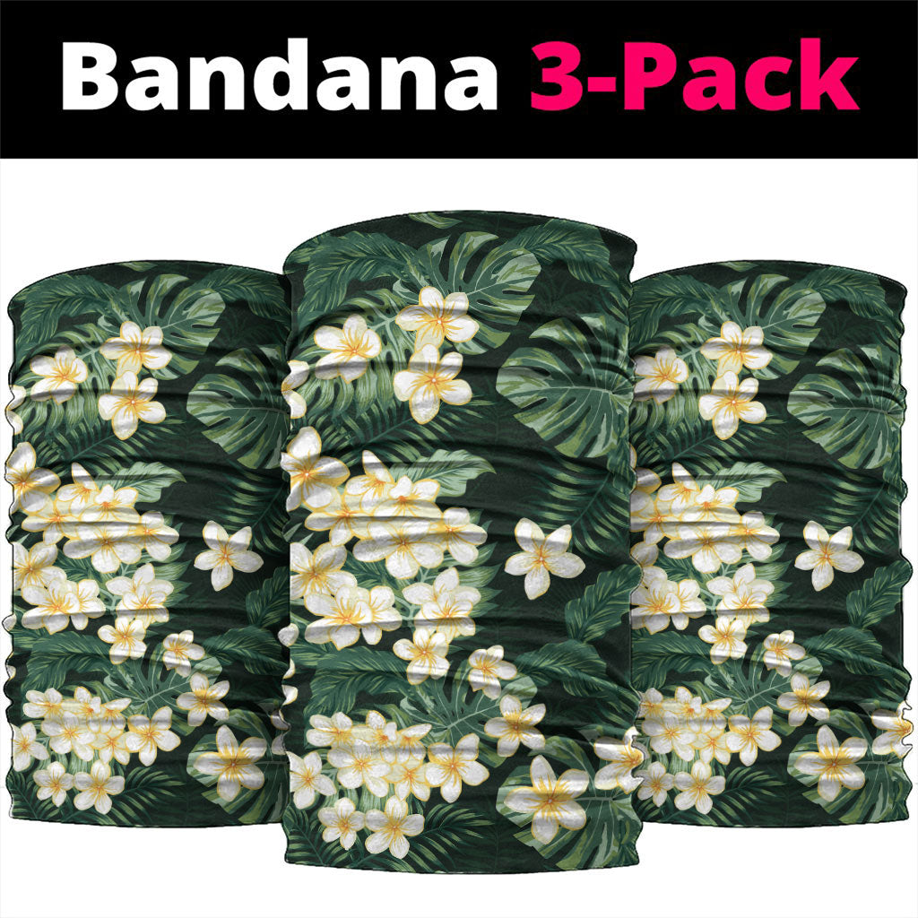 Hawaii Plumeria Tropical Leaves Neck Gaiter Monstera Calathea Palm Fronds LT01 package One Size: 25*50cm Green - Polynesian Pride