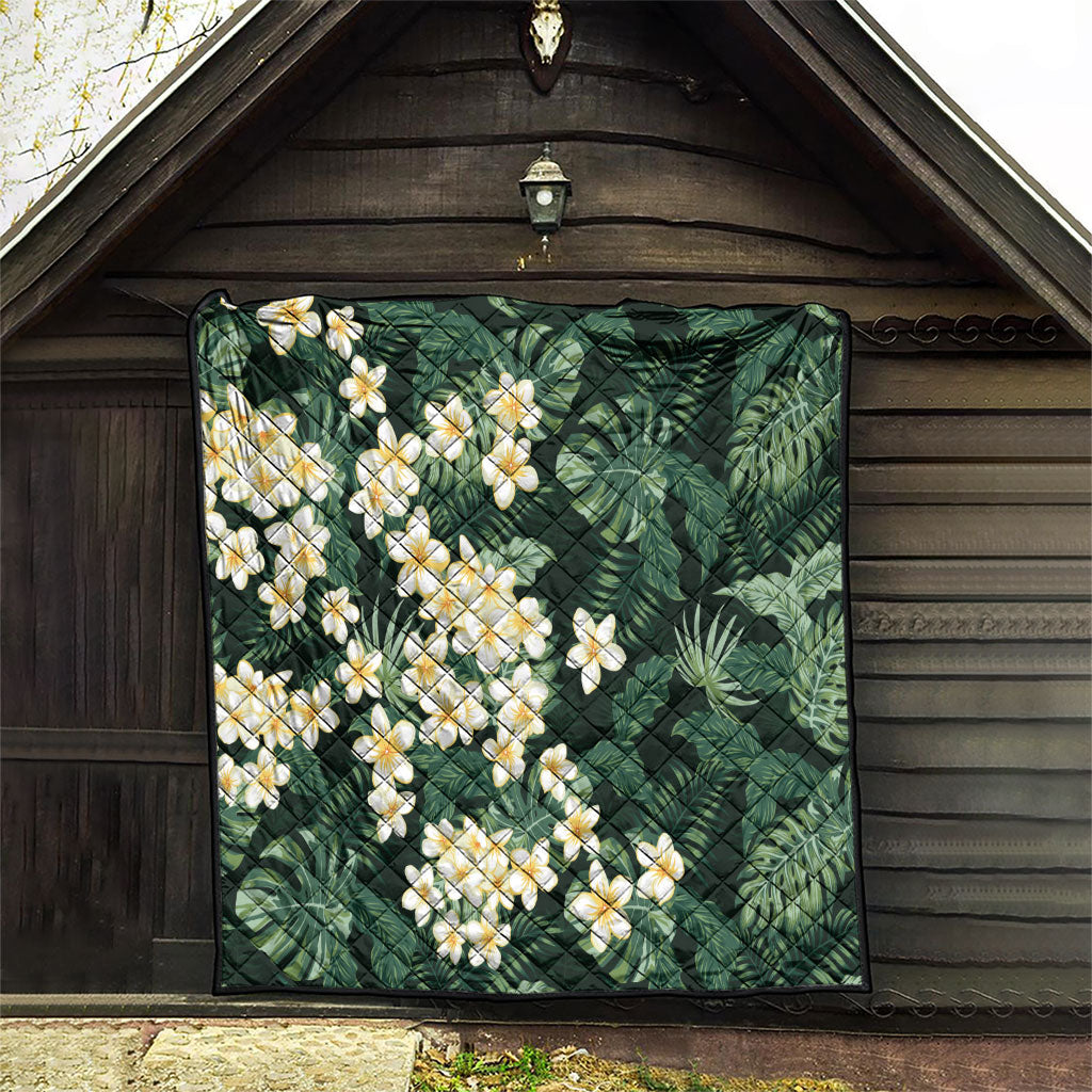 Hawaii Plumeria Tropical Leaves Quilt Monstera Calathea Palm Fronds LT01 - Polynesian Pride