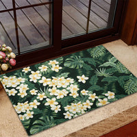 Hawaii Plumeria Tropical Leaves Rubber Doormat Monstera Calathea Palm Fronds LT01 - Polynesian Pride