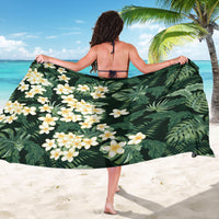 Hawaii Plumeria Tropical Leaves Sarong Monstera Calathea Palm Fronds LT01 - Polynesian Pride