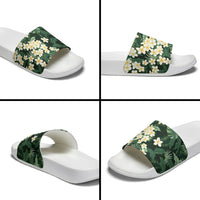 Hawaii Plumeria Tropical Leaves Slide Sandals Monstera Calathea Palm Fronds LT01 - Polynesian Pride