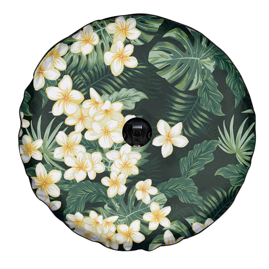 Hawaii Plumeria Tropical Leaves Spare Tire Cover Monstera Calathea Palm Fronds LT01 - Polynesian Pride