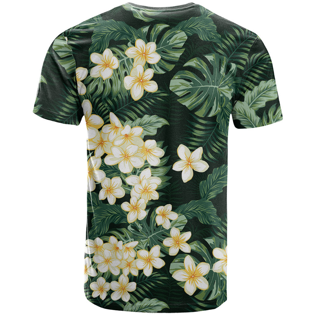 Hawaii Plumeria Tropical Leaves T Shirt Monstera Calathea Palm Fronds LT01 - Polynesian Pride