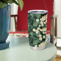 Hawaii Plumeria Tropical Leaves Tumbler Cup Monstera Calathea Palm Fronds LT01 - Polynesian Pride