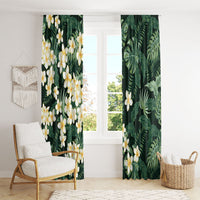 Hawaii Plumeria Tropical Leaves Window Curtain Monstera Calathea Palm Fronds LT01 - Polynesian Pride