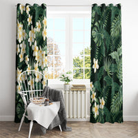 Hawaii Plumeria Tropical Leaves Window Curtain Monstera Calathea Palm Fronds LT01 - Polynesian Pride