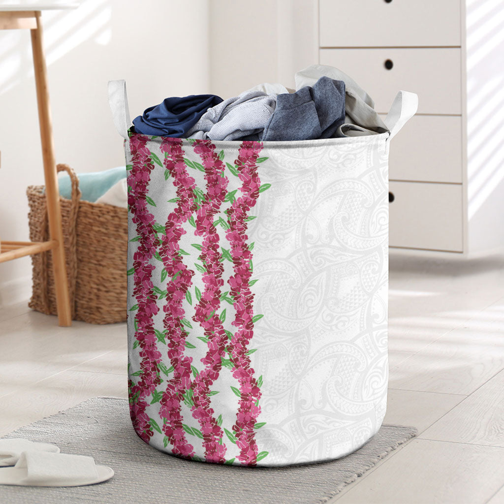 Hawaii Aalii Lei Laundry Basket Aalii Ku Makani LT01 White - Polynesian Pride