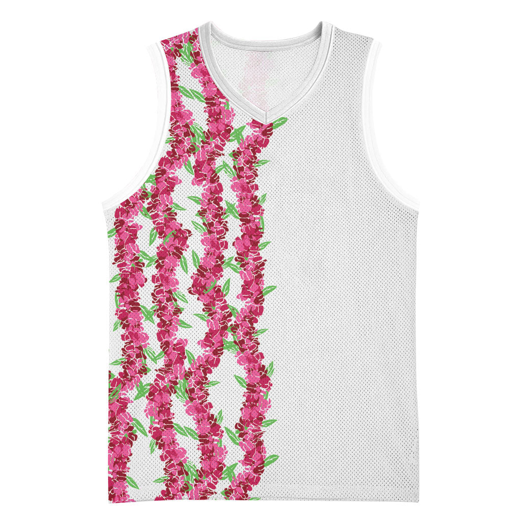 Hawaii Aalii Lei Basketball Jersey Aalii Ku Makani LT01 Unisex White - Polynesian Pride
