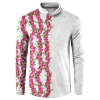 Hawaii Aalii Lei Button Sweatshirt Aalii Ku Makani LT01 White - Polynesian Pride