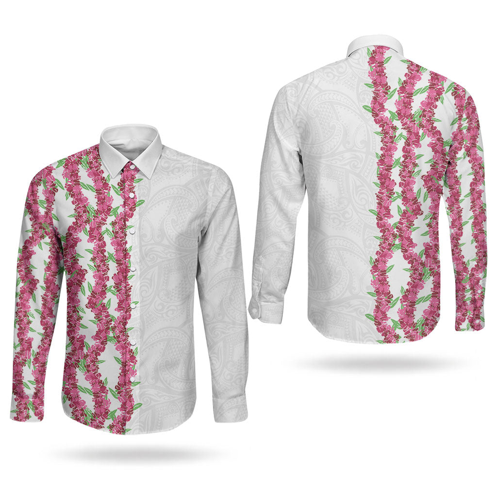Hawaii Aalii Lei Couples Matching Mermaid Dress and Long Sleeve Button Shirt Aalii Ku Makani LT01 - Polynesian Pride