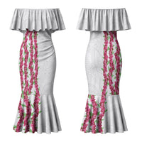 Hawaii Aalii Lei Couples Matching Mermaid Dress and Long Sleeve Button Shirt Aalii Ku Makani LT01 - Polynesian Pride