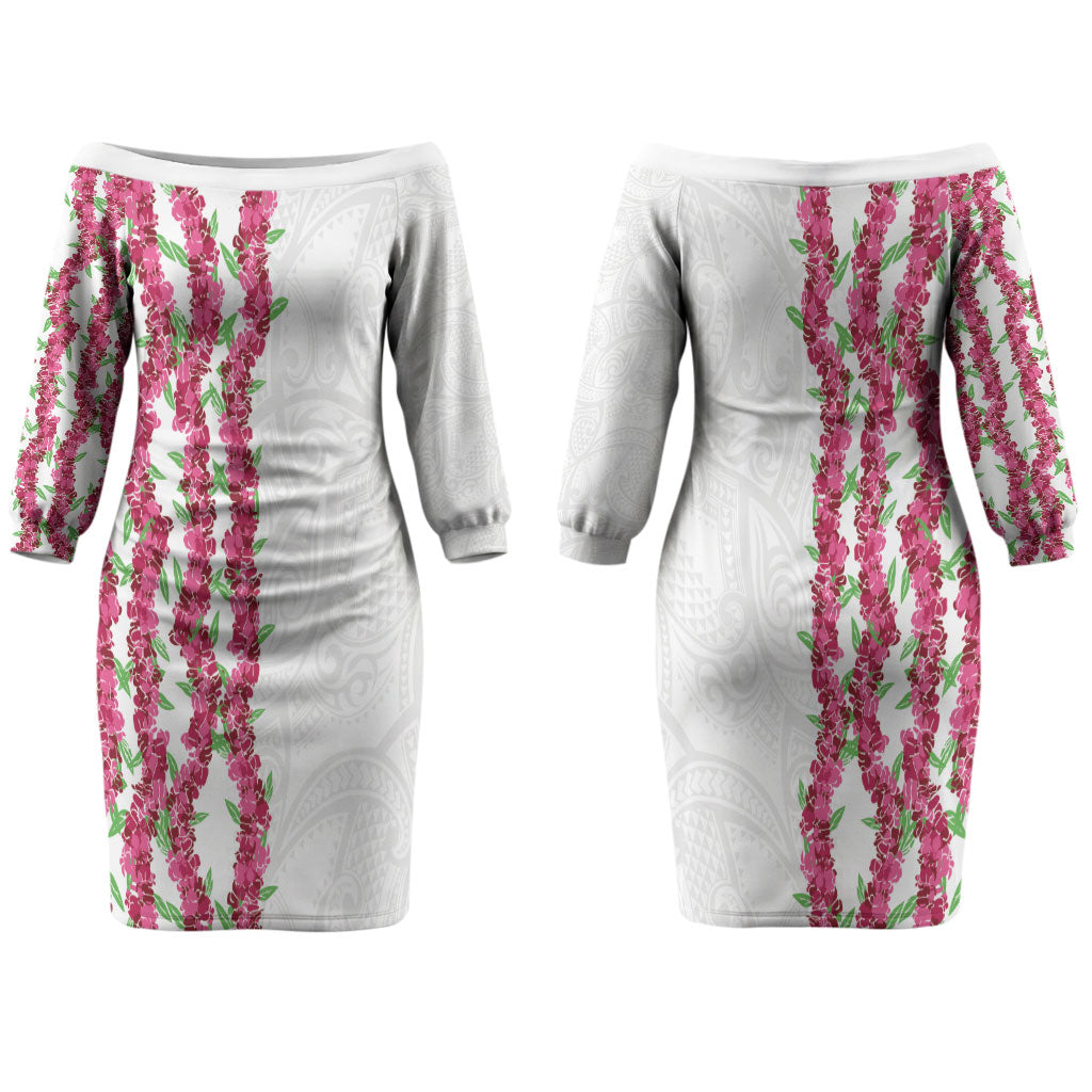Hawaii Aalii Lei Couples Matching Off The Shoulder Long Sleeve Dress and Long Sleeve Button Shirt Aalii Ku Makani LT01 - Polynesian Pride