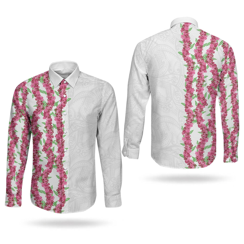 Hawaii Aalii Lei Couples Matching Short Sleeve Bodycon Dress and Long Sleeve Button Shirt Aalii Ku Makani LT01 - Polynesian Pride