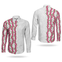 Hawaii Aalii Lei Couples Matching Short Sleeve Bodycon Dress and Long Sleeve Button Shirt Aalii Ku Makani LT01 - Polynesian Pride