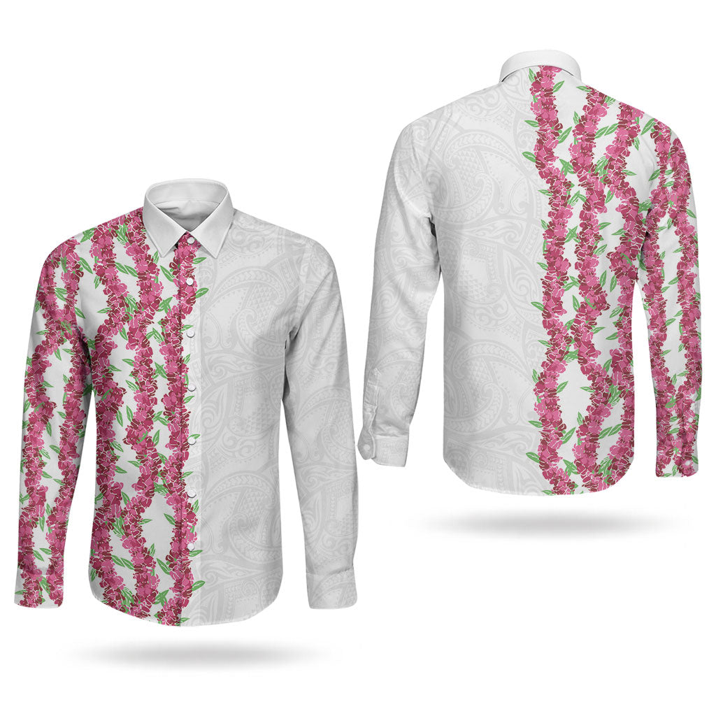 Hawaii Aalii Lei Couples Matching Summer Maxi Dress and Long Sleeve Button Shirt Aalii Ku Makani LT01 - Polynesian Pride
