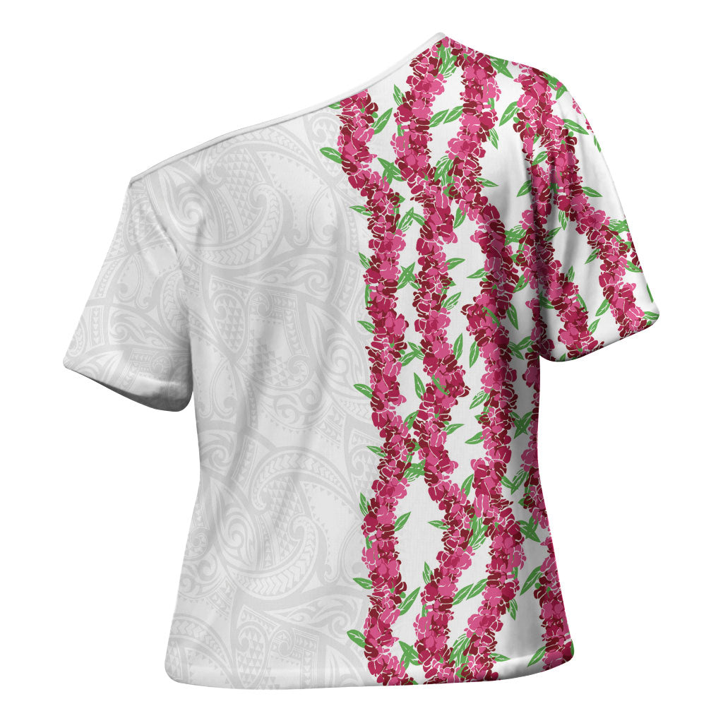 Hawaii Aalii Lei Cross Shoulder Shirt Aalii Ku Makani LT01 - Polynesian Pride
