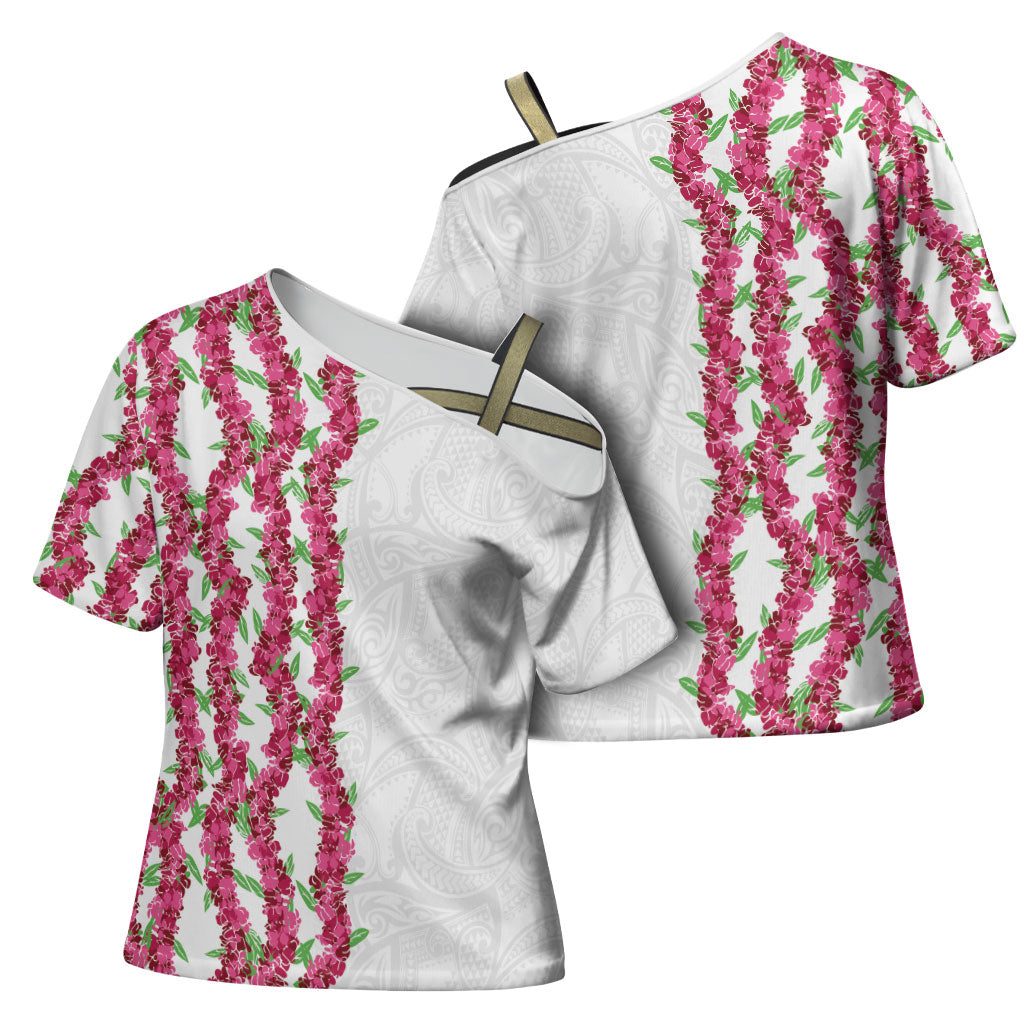 Hawaii Aalii Lei Cross Shoulder Shirt Aalii Ku Makani LT01 - Polynesian Pride